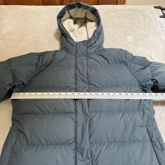 Rei Down Quilted Hooded Puffer Coat Womens XL Blue Mid Length Winter Jacket READ - Picture 10 of 16